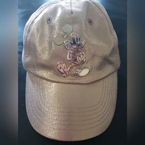 NWT Disney Mickey Mouse Rose Gold Adjustable Strapback Baseball Cap